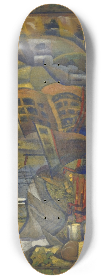 Nicholas Roerich - The Novgorod Market From Sadko 8.25 inch art skate deck