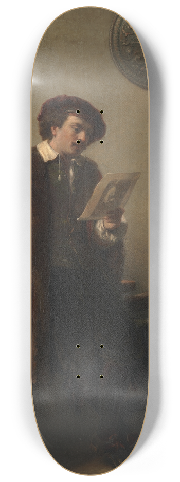 Nicolaas Pieneman - Rembrandt in his studio 8.25 inch art skate deck