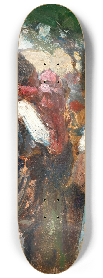 Nicolae Vermont - A Market Scene 8.25 inch art skate deck