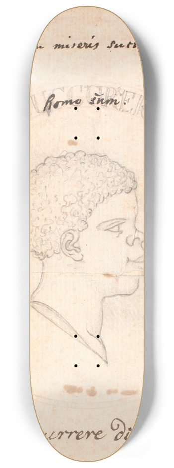 Nicolai Abildgaard - Hovedet af en sort afrikaner, indfldet i en cirkel 8.25 inch art skate deck