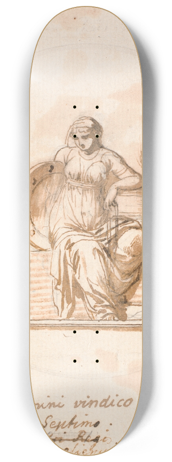Nicolai Abildgaard - Siddende allegorisk kvindefigur 8.25 inch art skate deck