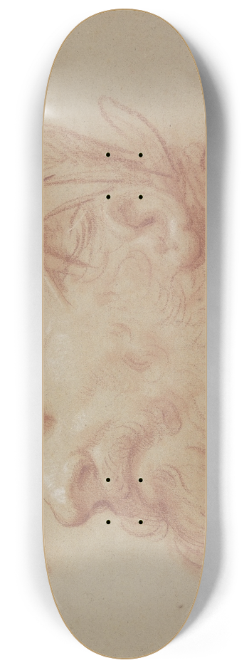 Nicolas Guibal - Kopf eines nach links gewendeten Flugottes mit einem Schilfkranz 8.25 inch art skate deck