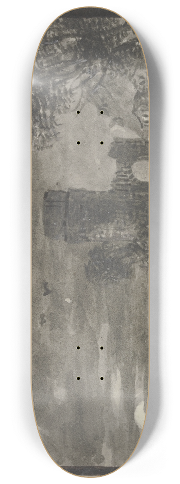 Johann Ludwig Ernst Morgenstern - Turmruine am Wasser bei Mondschein 8.25 inch art skate deck