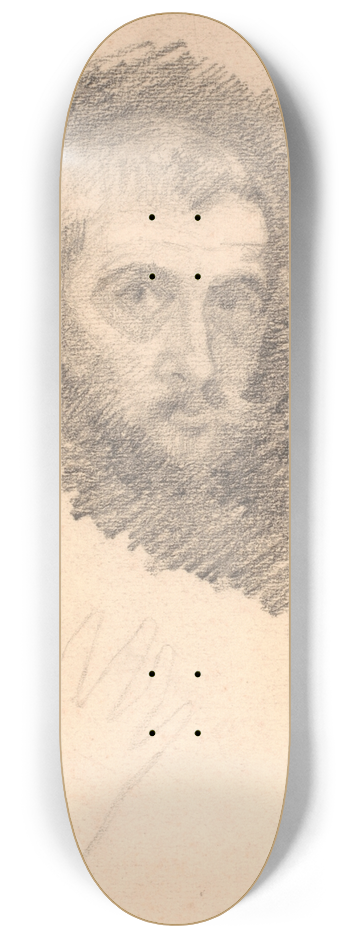 Niels Bjerre - Mandsportrt og let rids af en hnd 8.25 inch art skate deck