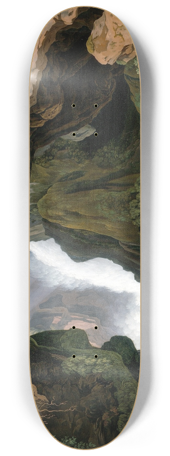 Johann Martin von Rohden - The Grotto of Neptune in Tivoli 8.25 inch art skate deck