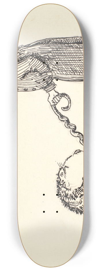 Niels Skovgaard - Den tykke kat 8.25 inch art skate deck