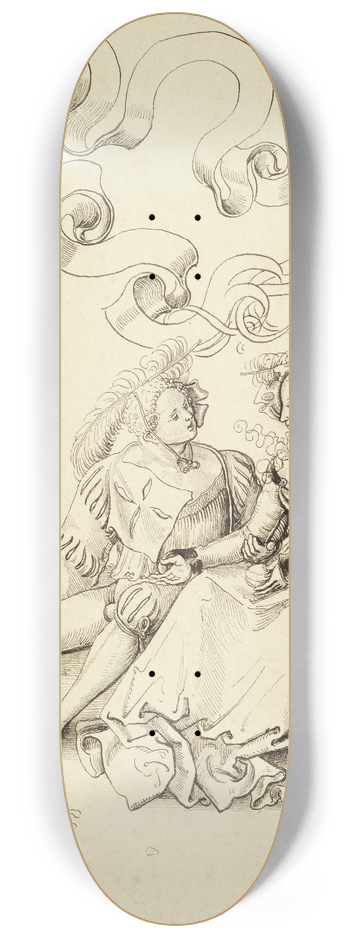 Niklaus Manuel - Sitzendes Liebespaar 8.25 inch art skate deck