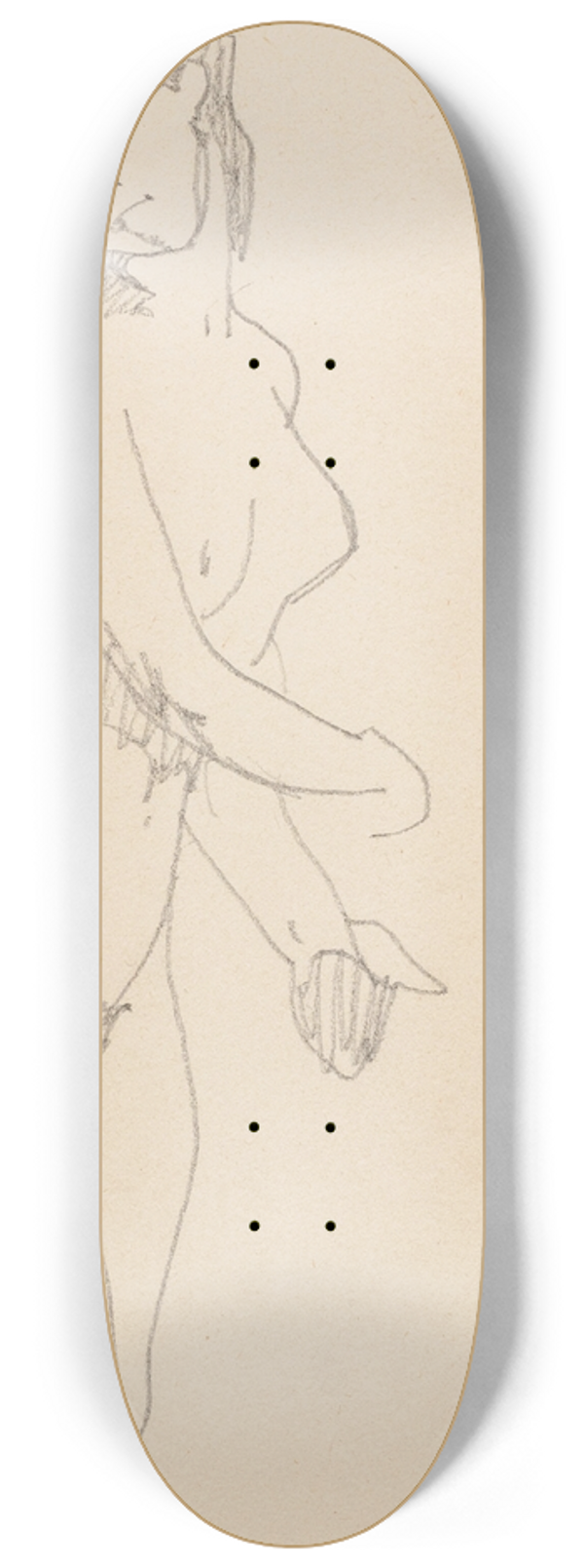 Amedeo Modigliani - Femme nue debout 8.25 inch art skate deck