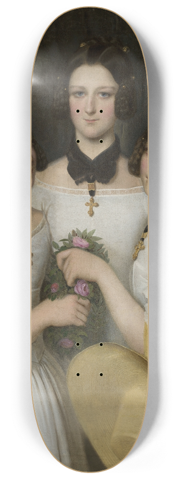 Johann Nejebse - Portrait of three girls 8.25 inch art skate deck