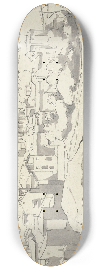 Johann Nepomuk Rauch - Blick auf den Aventin in Rom 8.25 inch art skate deck