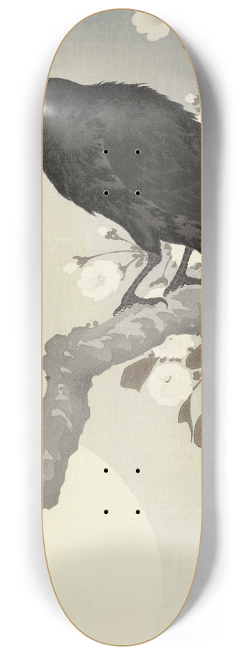 Ohara Koson - Crow at full moon 8.25 inch art skate deck