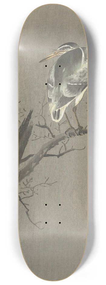 Ohara Koson - Kwak on branch 8.25 inch art skate deck