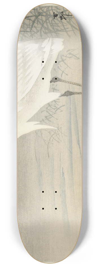 Ohara Koson - Little egret. 8.25 inch art skate deck