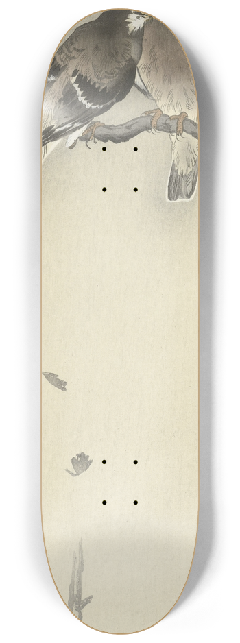 Ohara Koson - Two gray starlings 8.25 inch art skate deck