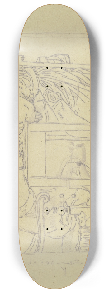 Johann Nepomuk Rauch - Zwei Italienerinnen beim Schreiber 8.25 inch art skate deck