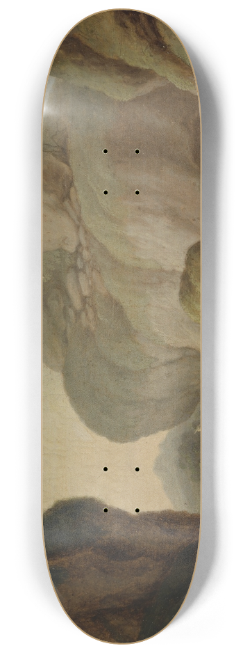Johann Nepomuk Wocher - Rocky Landscape with River 8.25 inch art skate deck