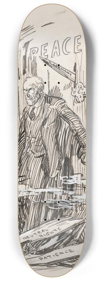 Oscar Edward Cesare - Woodrow Wilson 8.25 inch art skate deck