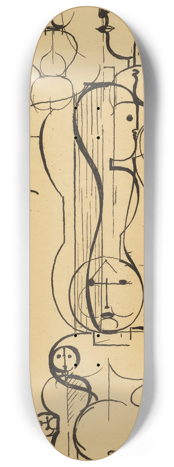 Oskar Schlemmer - Figural Plan K 1 (Figurenplan K 1) 8.25 inch art skate deck