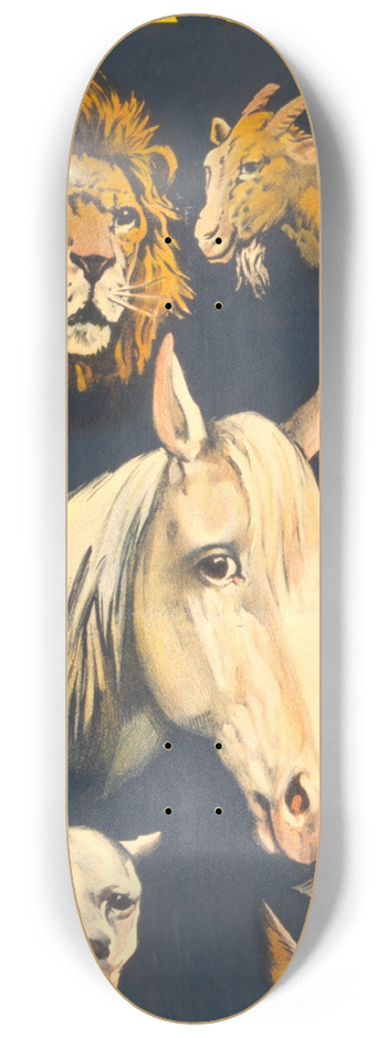 Otis Lithograph Co - Thurston, master magician and his pets 8.25 inch art skate deck