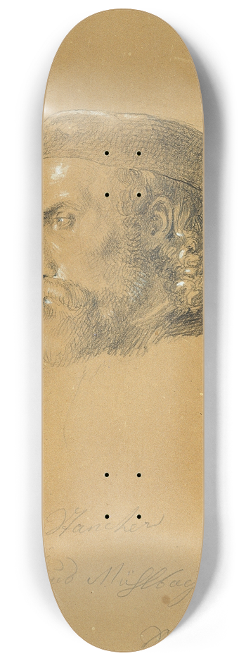 Johann Peter Krafft - Kopfstudie. 8.25 inch art skate deck