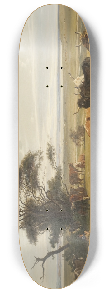 Otto Haslund - Cows in a Meadow 8.25 inch art skate deck