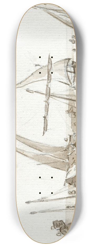 Otto Howen - Zeilscheepjes bij een kust 8.25 inch art skate deck