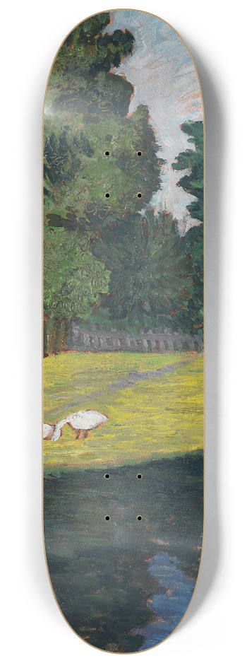 Otto Modersohn - An der Wmme mit Gnsen 8.25 inch art skate deck