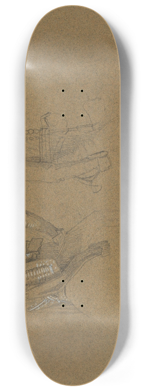 Johann Peter Krafft - Portrtstudie zu Erzherzog Karl mit seinem Stab in der Schlacht bei Aspern 8.25 inch art skate deck
