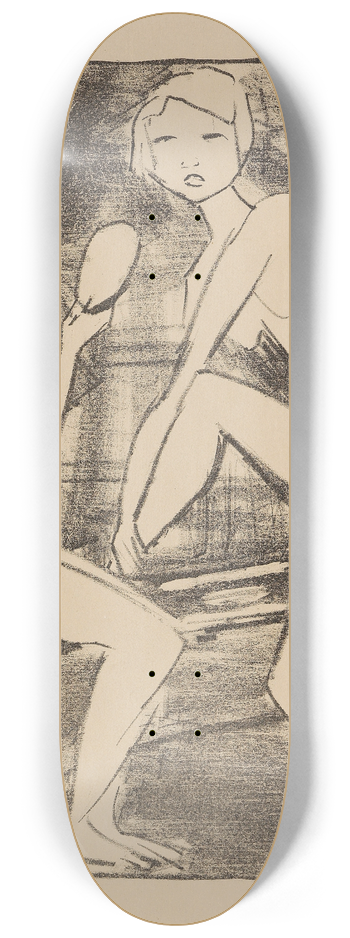 Otto Mueller - Zwei Mdchen mit Handspiegel 8.25 inch art skate deck