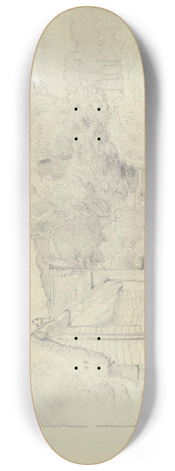 Otto Scholderer - Bauerngehft an einer Dorfstrae 8.25 inch art skate deck