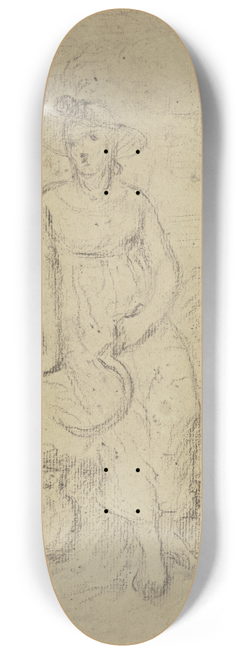 Otto Scholderer - Girl with sickle 8.25 inch art skate deck