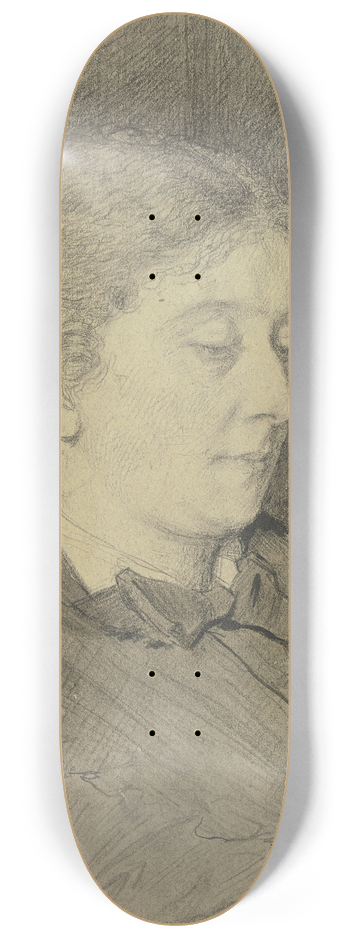 Otto Scholderer - Luise Scholderer, lesend mit Katze 8.25 inch art skate deck