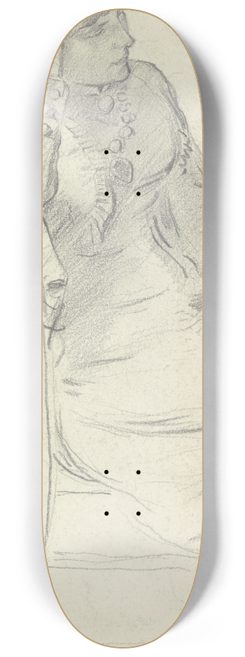 Otto Scholderer - Sitzendes Mdchen in Seitenansicht 8.25 inch art skate deck