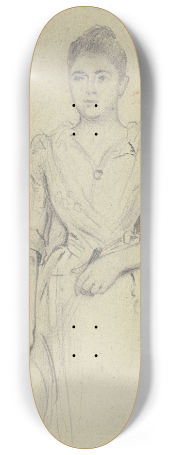 Otto Scholderer - Stehende Dame mit Fcher, Kniestck 8.25 inch art skate deck