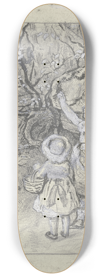 Otto Scholderer - Zwei Kinder an einem Busch 8.25 inch art skate deck