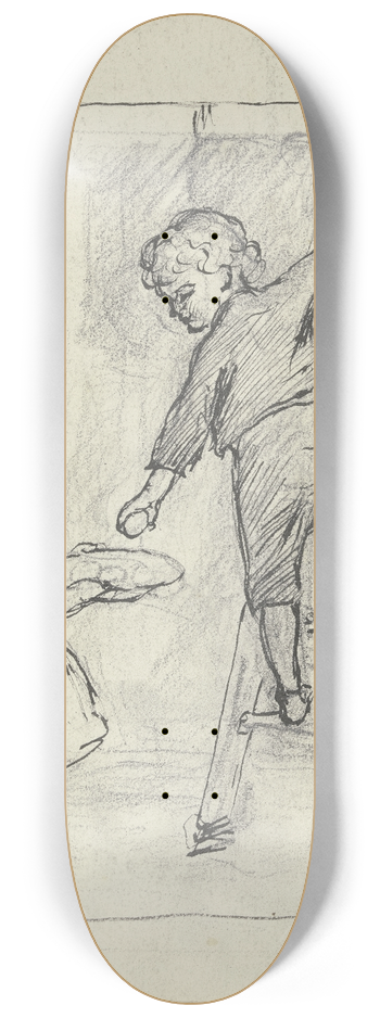 Otto Scholderer - Zwei Kinder beim Eierholen 8.25 inch art skate deck