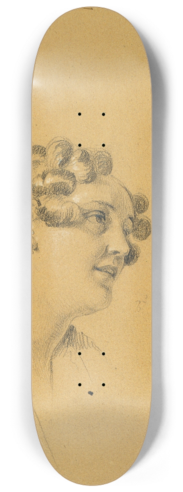 Johann Peter Krafft - Weibliche Bildnisstudie zur Ausfahrt des Kaiserpaares nach einer schweren Krankheit des Kaisers Franz I. 8.25 inch art skate deck