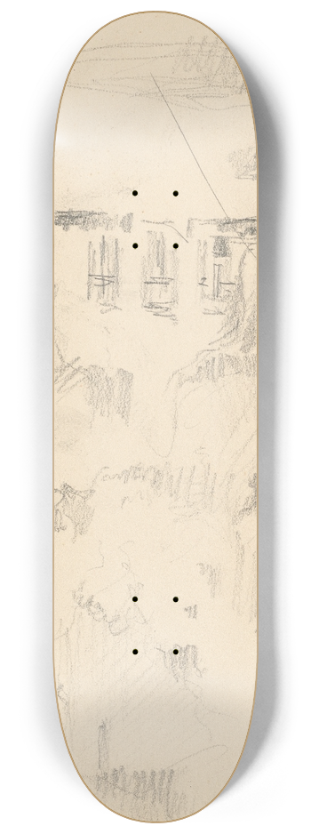 Paul Czanne - House Surrounded by Vegetation 8.25 inch art skate deck