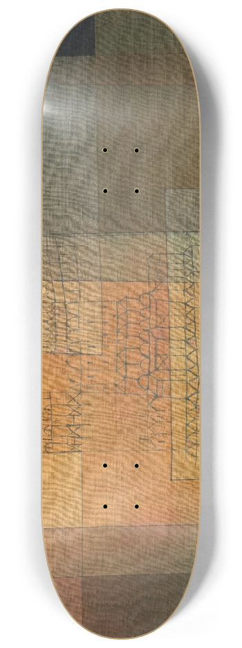 Paul Klee - Polyphonic Architecture 8.25 inch art skate deck