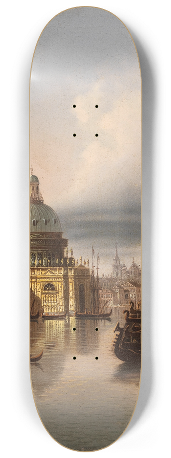 Johann Wilhelm Jankowsky - Capriccio, Venice, Scene on a Canal 8.25 inch art skate deck