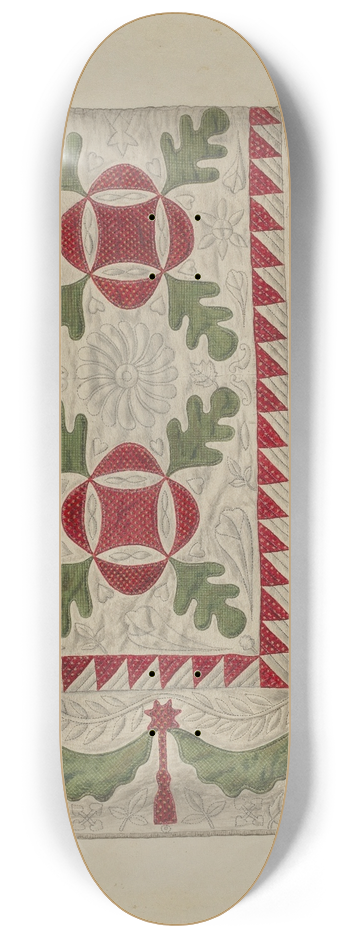 Paul Ward - Quilt  Oak Leaf 8.25 inch art skate deck