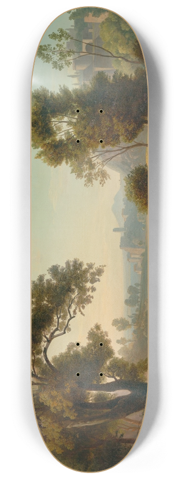 Johann Wilhelm Schirmer - Italienische Landschaft mit Hirten 8.25 inch art skate deck