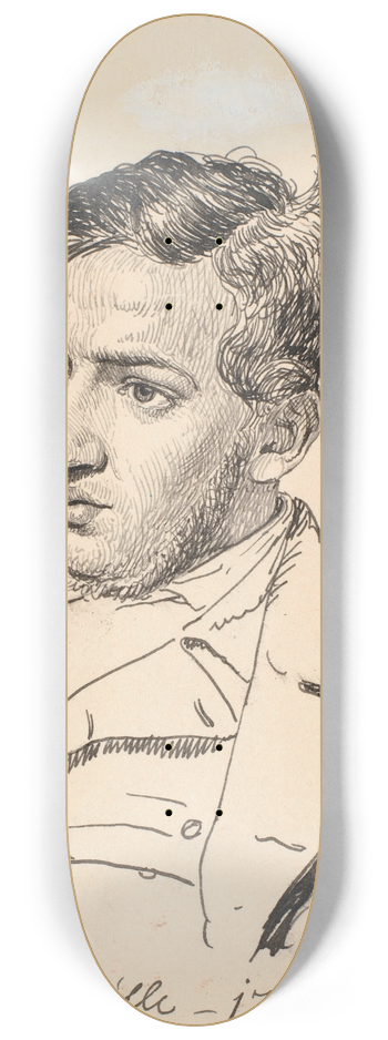 P. C. Skovgaard - Portrt af maleren Carlo Dalgas. 8.25 inch art skate deck