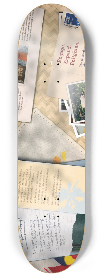 Peace Corps - Worldview Ad June summer 2010 8.25 inch art skate deck