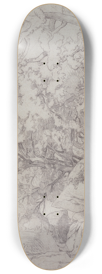 Johann Wilhelm Schirmer - Waldstck bei Vaison-la-Romaine 8.25 inch art skate deck