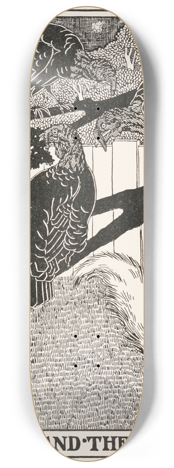 Percy J. Billinghurst - The Fox and the Turkeys 8.25 inch art skate deck
