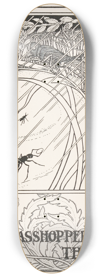 Percy J. Billinghurst - The Grasshopper and the Ant 8.25 inch art skate deck