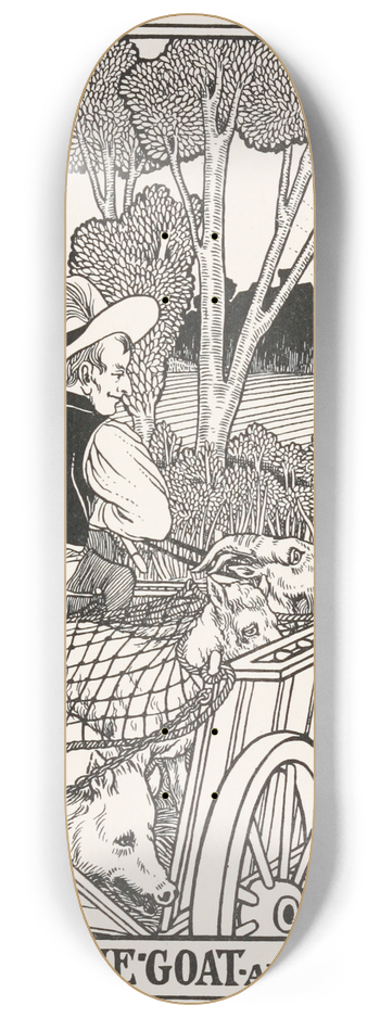 Percy J. Billinghurst - The Hog, the Goat, and the Sheep 8.25 inch art skate deck