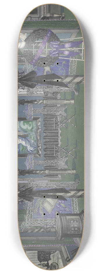 Perkins Harnly - Funeral Parlor, 1895-1920 8.25 inch art skate deck