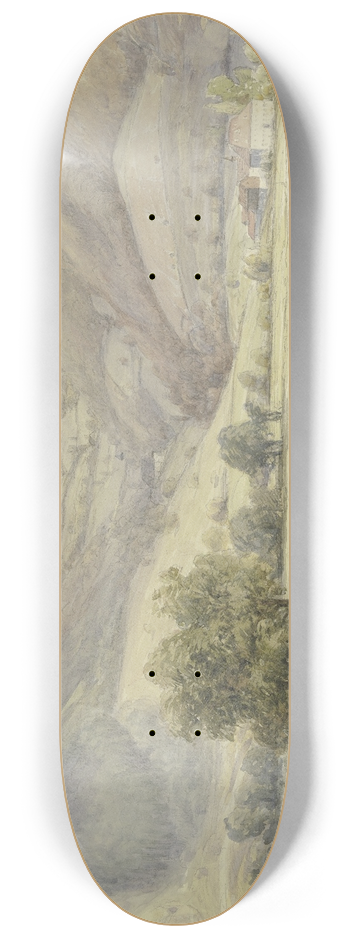 Peter Burnitz - Flusslandschaft mit hohen Bergen 8.25 inch art skate deck